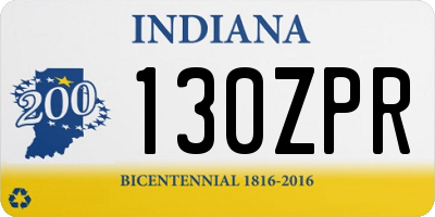 IN license plate 130ZPR