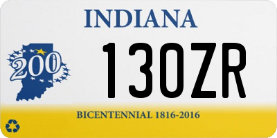 IN license plate 130ZR