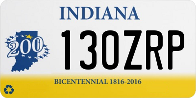 IN license plate 130ZRP
