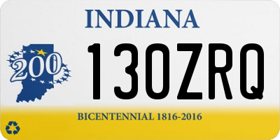 IN license plate 130ZRQ