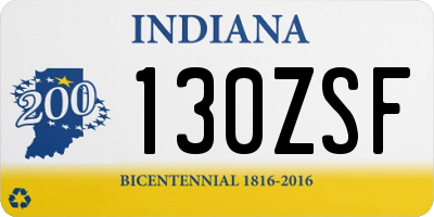 IN license plate 130ZSF