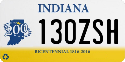 IN license plate 130ZSH