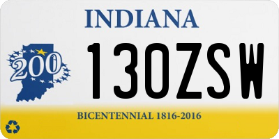 IN license plate 130ZSW