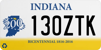 IN license plate 130ZTK