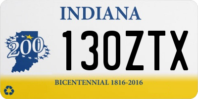IN license plate 130ZTX