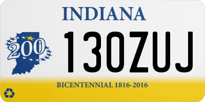 IN license plate 130ZUJ
