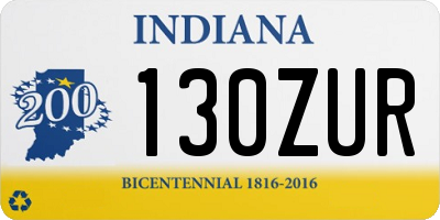 IN license plate 130ZUR