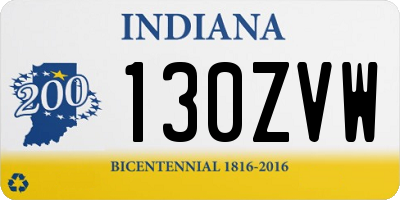 IN license plate 130ZVW