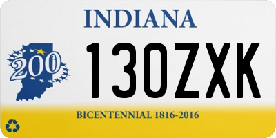 IN license plate 130ZXK