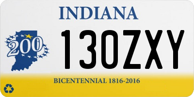 IN license plate 130ZXY