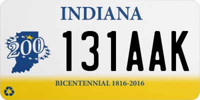 IN license plate 131AAK