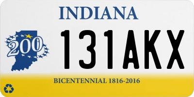 IN license plate 131AKX