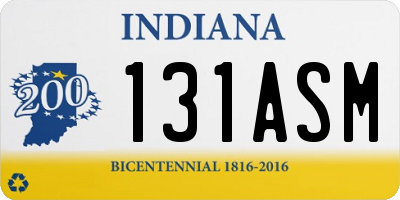 IN license plate 131ASM