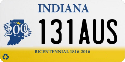 IN license plate 131AUS