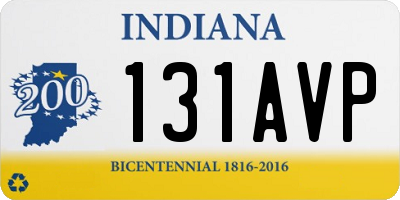 IN license plate 131AVP