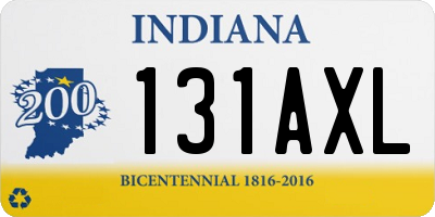 IN license plate 131AXL