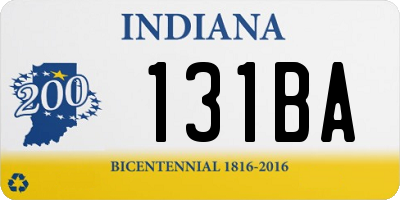 IN license plate 131BA