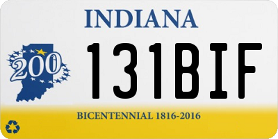 IN license plate 131BIF