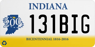 IN license plate 131BIG