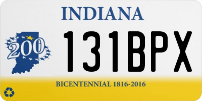 IN license plate 131BPX