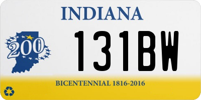 IN license plate 131BW