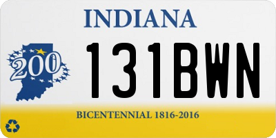 IN license plate 131BWN