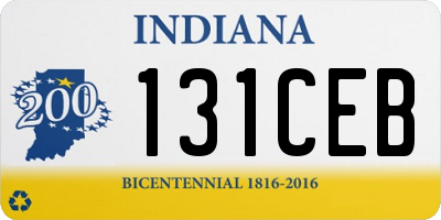 IN license plate 131CEB