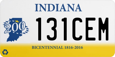 IN license plate 131CEM