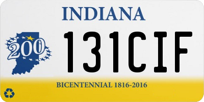 IN license plate 131CIF