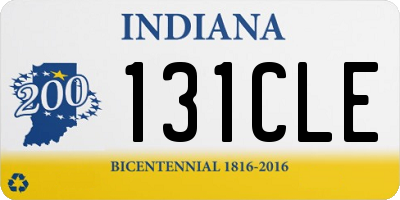 IN license plate 131CLE
