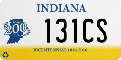 IN license plate 131CS