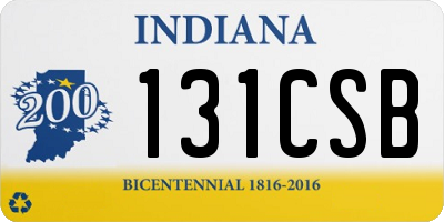 IN license plate 131CSB