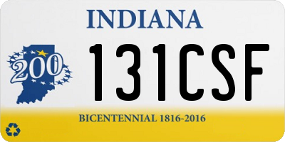 IN license plate 131CSF