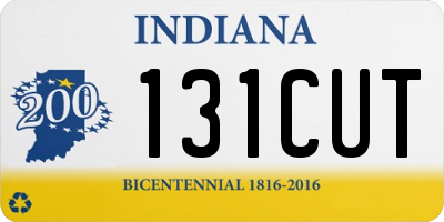IN license plate 131CUT