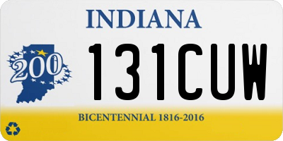IN license plate 131CUW