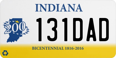 IN license plate 131DAD