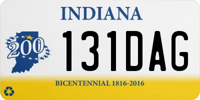 IN license plate 131DAG