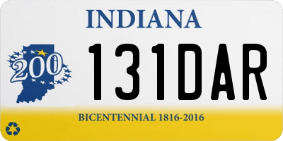 IN license plate 131DAR