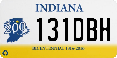 IN license plate 131DBH