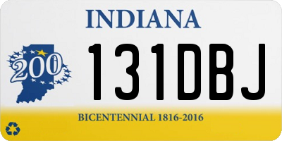 IN license plate 131DBJ