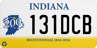 IN license plate 131DCB