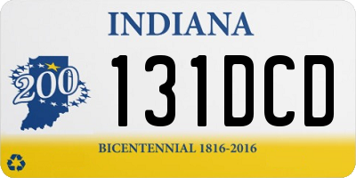IN license plate 131DCD