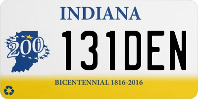 IN license plate 131DEN
