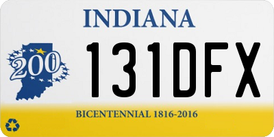 IN license plate 131DFX
