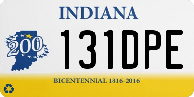 IN license plate 131DPE