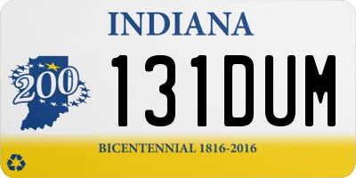 IN license plate 131DUM