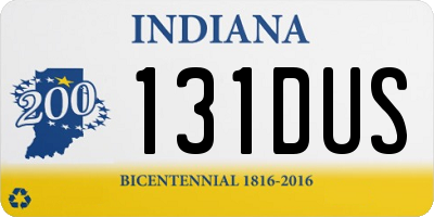 IN license plate 131DUS