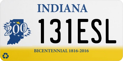 IN license plate 131ESL