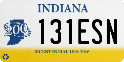 IN license plate 131ESN