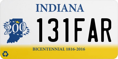 IN license plate 131FAR